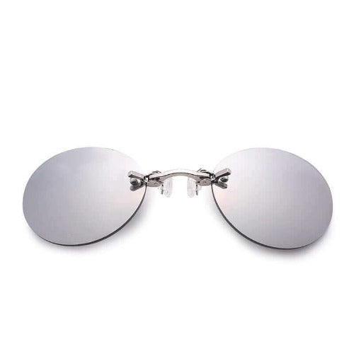Men Sunglasses Round Silver