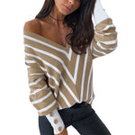 V-neck Off-the-Shoulder Sweater